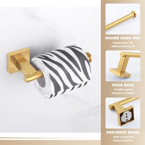 Suyar Brushed Gold Toilet Paper Holder, Bathroom Toilet Paper Roll Holder - color: Brushed Gold