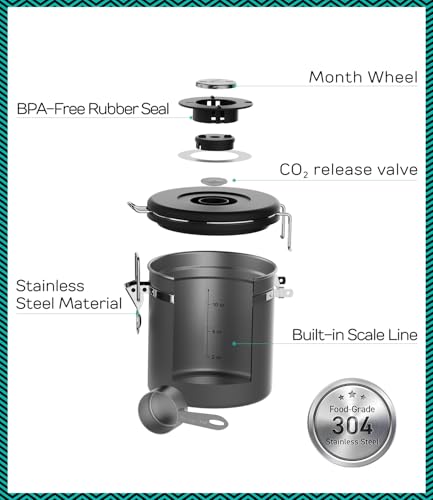 Coffee Gator Coffee Canister, 11oz Airtight Stainless Steel Container - color: Gray, size: 11oz