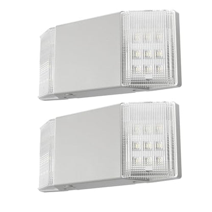 Spectsun 2 Packs Hardwired Emergency Exit Light Fixtures for Business, with Battery Backup, Two Head Adjustable LED Emergency Lighting, UL 924 Certified，AC 120/277V. - size: 2 Pack