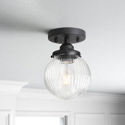 Yosoan 1-Light Indoor Black Flush Mount Hallway Ceiling Light - color: Black