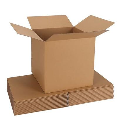 CRUGLA 12x12x12 Shipping Boxes 10 Pack, Brown Corrugated Cardboard Boxes with Side-Lock and Pre-Applied Double-Sided Tape, Easy Assemble Packing Mailer Boxes for Small Business Shipping - size: 12x12x12 Inch 10 Pack