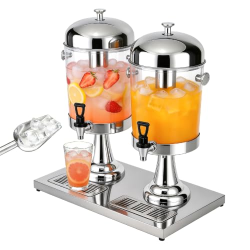 4.4 Gallon Iced Beverage Dispenser, Stainless Steel Water Jar with Stand - size: 4.4 Gallon