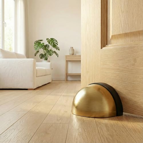 Magnetic Door Stop, Cushioning Bumper & Draft Hold, 2-Pack, Gold - color: Gold
