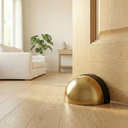 Magnetic Door Stop, Cushioning Bumper & Draft Hold, 2-Pack, Gold - color: Gold