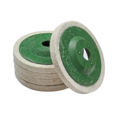 5PCS 4 Inch Wool Felt Car Polishing Wheel Disc Pad, Bore Dia Polishing Wheel Pad for 100 Angle Grinder, Round Buffing Wheel Disc for Metal, Marble, Wood (5PCS) - size: 5PCS