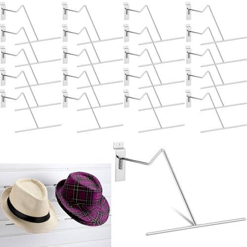 Zonon 20 Pack Slatwall Cowboy Hat Display Holder Western Cowboy Hat Display Rack Hooks Metal Slatwall Accessories Wall Mounted for Retail Shop Home Warehouse Organization (Silver) - color: Silver