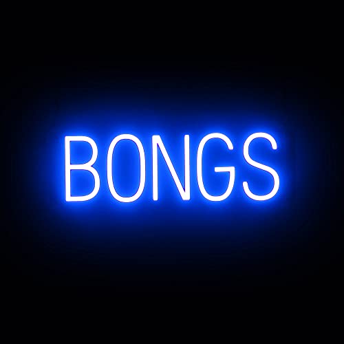 SpellBrite LED Neon BONGS Sign for Business - Blue, 21" x 6" - color: Blue, size: BONGS (21"x6.3")