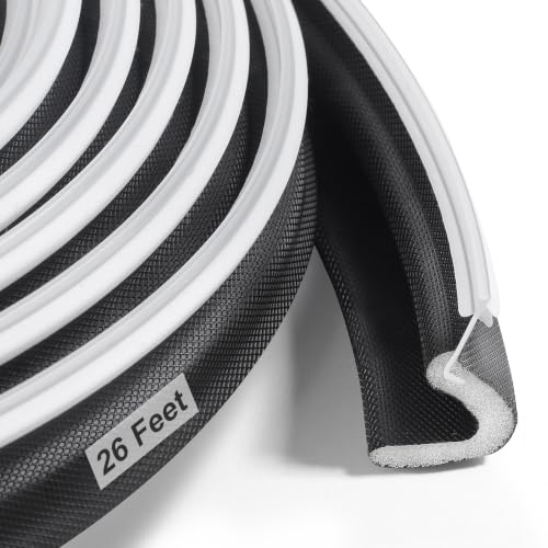 Litaibai 26 ft Kerf Weather Stripping Door Seal for Exterior Doors, Black - color: Black, size: 26 Feet