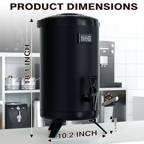 Insulated Beverage Dispenser-NON HEATING-75 Cup Cold Drink Beverage for Catering-Stainless Steel Iced Beverage Dispenser 12 L/3.2 Gallon Coffee Dispenser with Spigot for Tea,Juice (black)