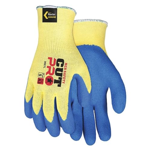 MCR Safety 9687XL Flextuff Kevlar Latex Palm Men's Gloves, X-Large, 1-Pair - size: X-Large