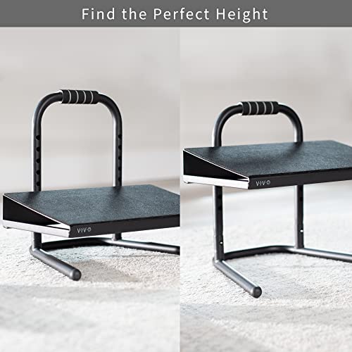 VIVO Black Ergonomic Height Adjustable Foot Rest Platform, STAND-FT01 - color: Black