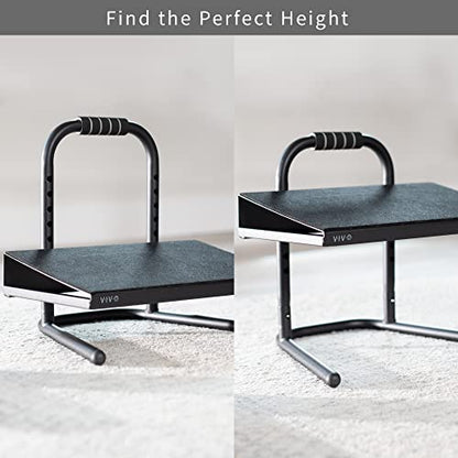VIVO Black Ergonomic Height Adjustable Foot Rest Platform, STAND-FT01 - color: Black