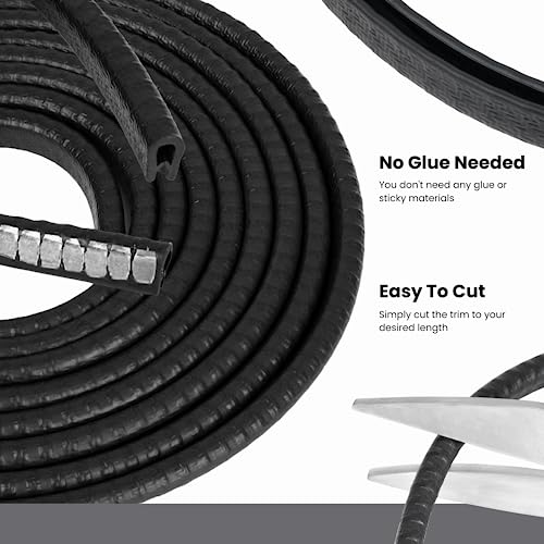 Edge Trim Black Small, Fits Edge 1/16 to 1/8 Inch, Length 10 Feet (3 Meter) - size: 10 Feet