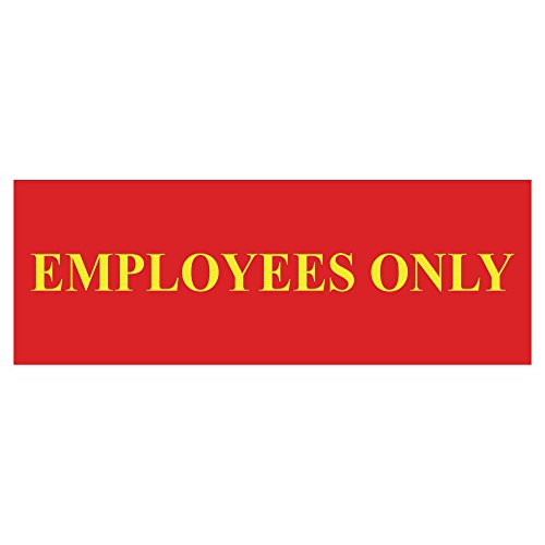 All Quality Basic Employees Only Wall or Door Sign - Easy Installation | Staff Only Signage‌ - Red/Yellow - Small (1 Pack) - color: Red / Yellow, size: 2 x 6" - Small (1 Pack)