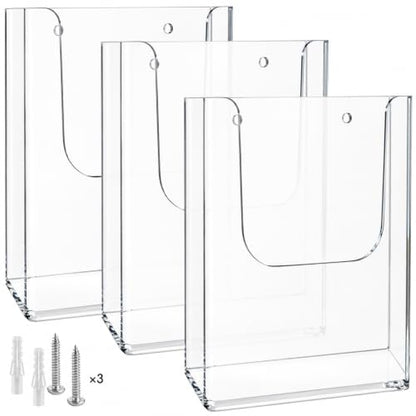 KTRIO Brochure Holder 8.5 x 11 Wall Mounted, Magazine Flyer Holder, 3 Pack