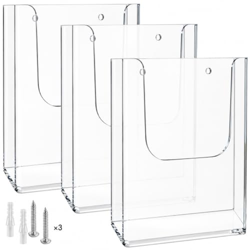 KTRIO Brochure Holder 8.5 x 11 Wall Mounted, Magazine Flyer Holder, 3 Pack