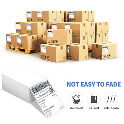 4" x 6" Fanfold Direct Thermal Labels, 8000 Total 8 Stacks, White Perforated Shipping Labels Compatible with Zebra, Elton Printers - size: 1000 Labels/Stack, style: 8 Stacks
