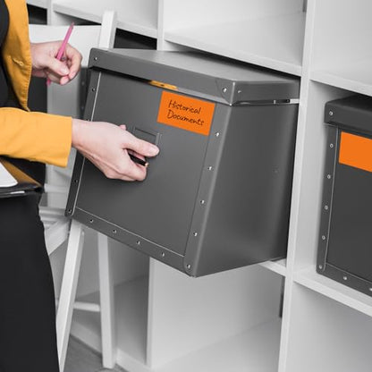 Orange Rectangle Labels 3" x 2" Color Coding Stickers Roll 500 Pcs - color: Orange