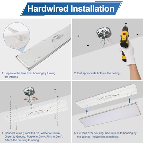 DAKASON 48 Inch LED Wraparound Ceiling Light Fixture, 48W 3840LM 3/4/5000K