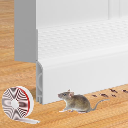 Door Draft Stopper for Bottom of Door, Adjustable Weather Stripping Door Seal for Cold Insulation, Under Door Sweep for Exterior & Interior Doors, Door Bottom Seal Blocker Noise (78inch,White) - color: White, size: 78inch