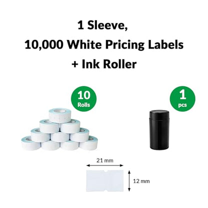 NATURALABEL 10,000 White Price Gun Labels (Blank) - color: White