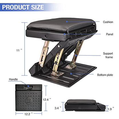 Under Desk Footrest, 4-Level Height Adjustable 12Modes Foldable Footrest - color: Gray