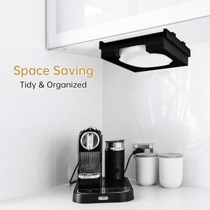 Paper Plate Dispenser,10-inch Paper Plate Dispenser Under Cabinet, Kitchen Counter Vertical Paper Plate Holder Organizer Countertop Caddy Black - color: Black, size: 10 Inch