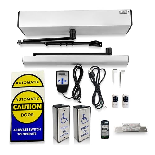 Olideauto Handicap Push Button Door Opener,Auto Door Opener with Wireless Narrow Stainless Steel Handicap Push Buttons Olide-511 and 550lbs Fail Security Electric Strike