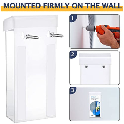 Remerry 1 Pack 4 x 9 Inch Outdoor Brochure Holder with Lid, White - color: White