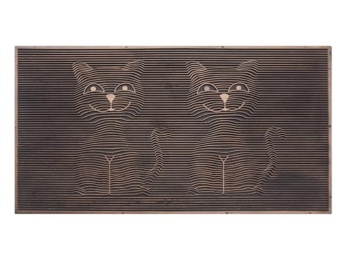 A1HC Rubber Welcome Doormat for Outdoor Indoor Entrance, Non-Slip Backing Front Door Mat for High Traffic Area Use, Fun Designed Entrymat, 18"x30" Sitting Cat - color: Sitting Cats Bronze