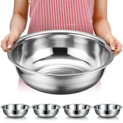Nuogo 4 Pcs Stainless Steel Mixing Bowls Large for Salad, 13 Inch 8 Qt - size: 13 Inch (8 Qt)