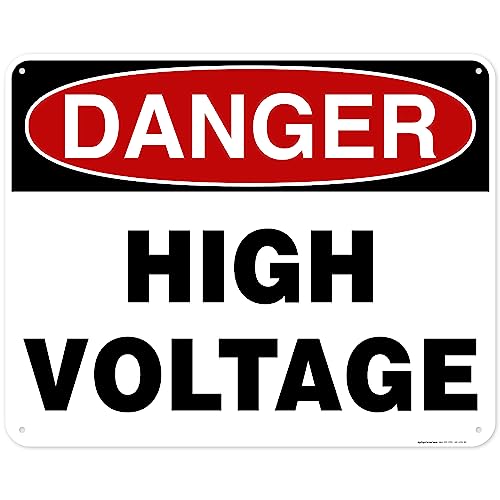 Danger High Voltage Sign, 24x30 Inches, 55 mil thick HDPE (high density - size: 24x30 - Polyethylene