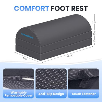 TranquilRelax Foot Rest Under Desk, 3-Height Adjustable Foot Stool, Gray - color: Gray, size: XX-Large