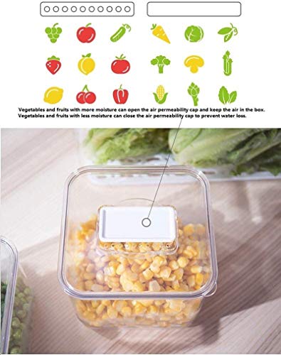 SANNO Fridge Produce Saver Food Storage Bin Containers, Refrigerator Food Fruit Vegetables storage Produce Saver Produce Saver Containers, Stackable Freezer Fridge - size: 3-Pack