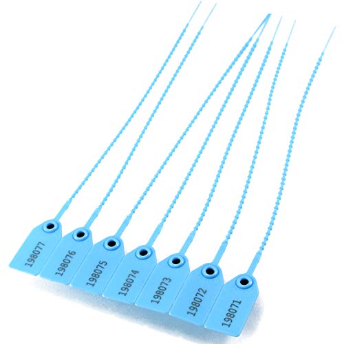 1000 Numbered Plastic Tamper Seals, Zip Ties for Fire Extinguishers Pull Tite Security Tags Numbered Disposable Self-Locking Signage Tie 250mm Length (1000 PCS, Light Blue) - color: Light Blue, size: 1000 PCS