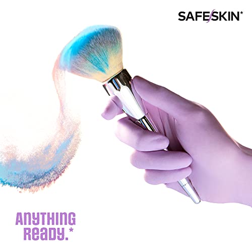 SAFESKIN Disposable Nitrile Gloves in POP-N-GO Pack of 50 or 200 Powder Free - Hair, Cleaning, Medical Use, Food Handling - size: Large (Pack of 50)