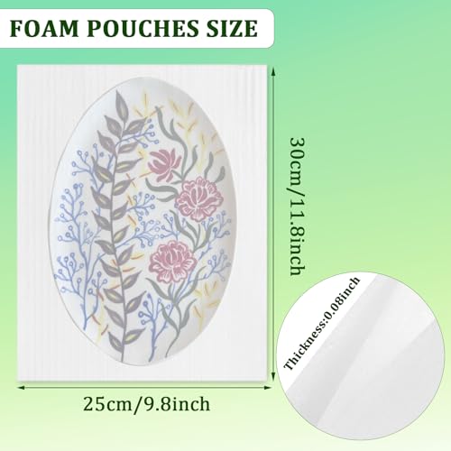 50 Pack Foam Pouches 8x16in, Cushion Foam Wrap for Moving - size: 8x16 inch