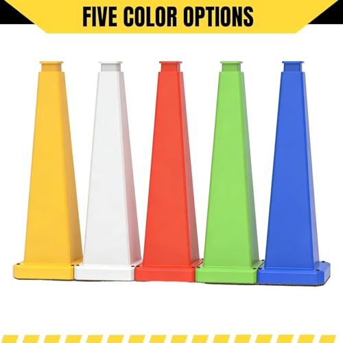 36 inch Yellow Safety Caution Cones Blank, Safety Road Cones Unprinted with Heavy Rubber Weighted Base for DIY Custom Messaging Hazard Warning (6 Pack) - color: BLANK/YELLOW, size: 36 inch