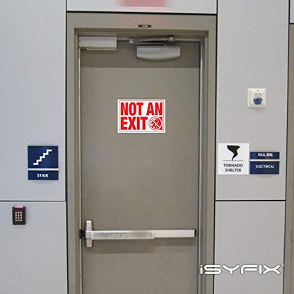 iSYFIX Not an Exit Signs Stickers, 10x7 Inch, 2 Pack, Red & White