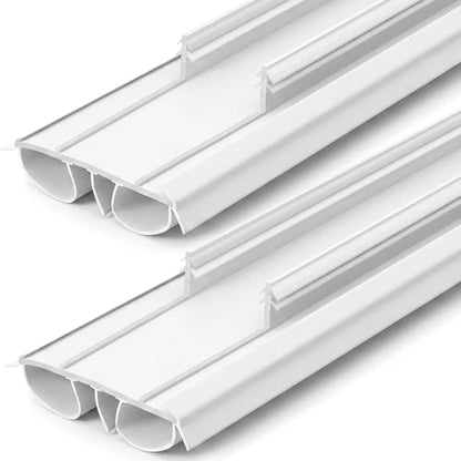 Pushglossy 2 Pcs Double Bubble Kerf 36" Door Bottom Seal, White - color: White, size: Double Bubble Kerf
