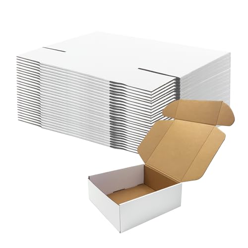 10x10x3 Inch White Shipping Boxes 25 Pack,Craft Gift Boxes,Bulk of Mailers - size: 10''x10''x3''