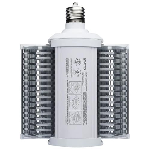 Satco S28938R1 110W LED Shoebox Retrofit Lamp, Wattage Selectable (90W/100W/110W), 3CCT (3000K/4000K/5000K), EX39 Base, 15400 Lumens, Ballast Bypass, Enclosed Fixture Rated, DLC 120-277V (4 Pack)