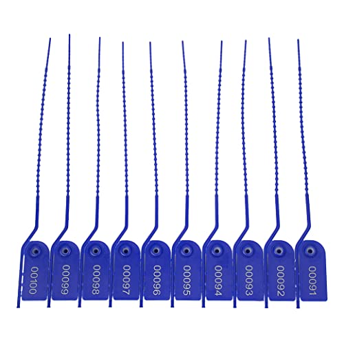 200 Plastic Security Seals Secure Anti-Tamper Fire Extinguisher Tags Numbered Zip Ties Inspection Tags Breakable Label Tags Pull Tite Safey Tags for First Aid Kits, Clothes,Bags (Blue) - color: Blue, size: 200