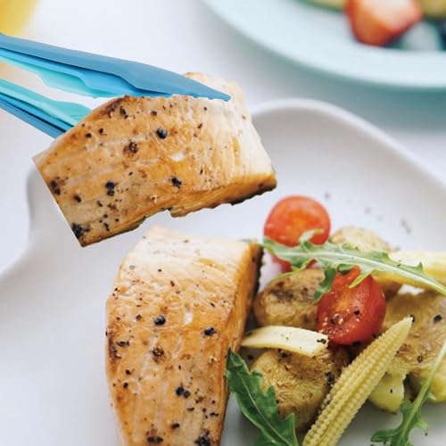 3 Sizes Toaster Tongs, Blue Multifunctional Bread Clip Anti Slip Food Clamps Heat Resistant Kitchen Baking Tools Space Saving Modern Utensils Gifts for Toaster Salad BBQ Vegetable Home Restaurant - color: Blue