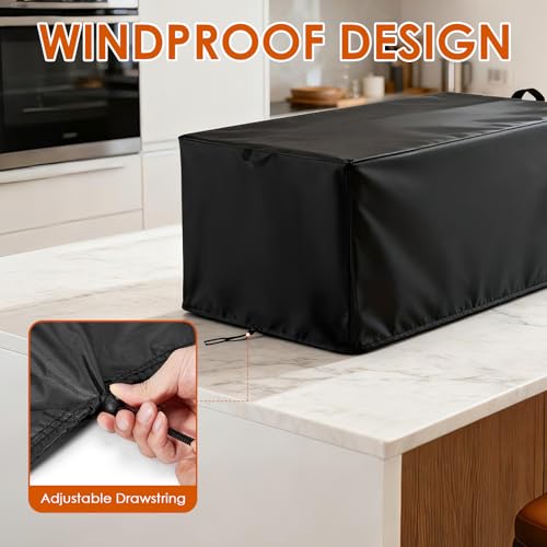 Deep Fryer Cover Compatible with Vevor Commercial Deep Fryer Single, 500D Waterproof Electric Fryers Cover with Adjustable Drawstring, 11.4" L x 20.7" W x 14" H - size: Single Fryer - 11.4" L x 20.7" W x 14" H