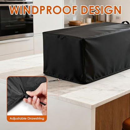 Deep Fryer Cover Compatible with Vevor Commercial Deep Fryer Single, 500D Waterproof Electric Fryers Cover with Adjustable Drawstring, 11.4" L x 20.7" W x 14" H - size: Single Fryer - 11.4" L x 20.7" W x 14" H