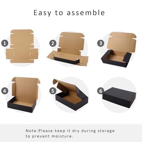 BIOBROWN Black 9x6x2" Small Shipping Boxes 25 Pack for Packaging - color: Black, size: 9x6x2 inch-25pack