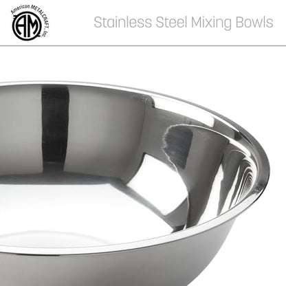 American METALCRAFT, Inc. 3 qt Stainless Steel Mixing Bowl, Silver - size: 3 Quarts, style: Standard