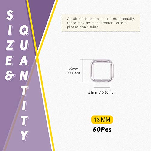Swpeet 60Pcs Heavy Duty Metal Rectangle Ring - color: Sliver, size: 5/8 Inch