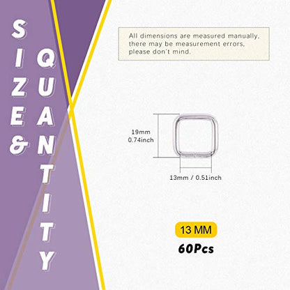 Swpeet 60Pcs Heavy Duty Metal Rectangle Ring - color: Sliver, size: 5/4 Inch
